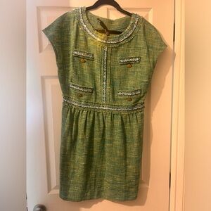 Unique Love Moschino Green Tweed Dress -8